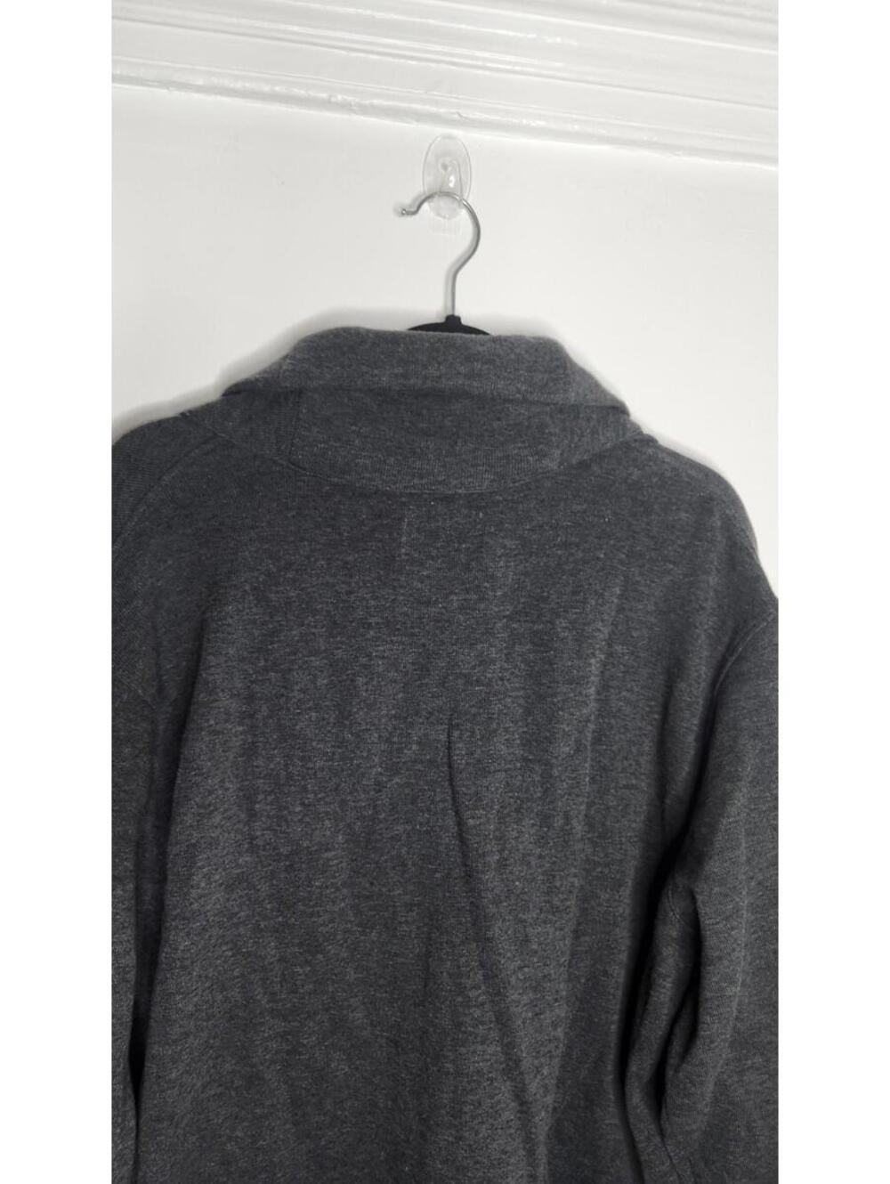 Oak Hill Sweater Mens 1XL Gray Shawl Collar Button Front Cardigan 100% Cotton - Picture 3 of 6